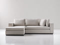 Canapé d'angle - Tissu - 283x163x83 cm - Beige grège - Moderne épuré