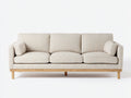 Canapé 3 places - Tissu-Bois - 221 x 93 x 84 cm - Écru-Bois naturel - Style scandinave contemporain