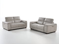 Ensemble de canapés - Cuir - 176x93x96 cm - Gris clair - Style moderne avec fonction inclinable électrique