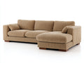Canapé d'angle - Velours côtelé - 292x170x86 cm - Beige caramel - Décontracté contemporain