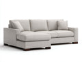 Canapé d'angle - Tissu - 282x162x83 cm - Beige clair - Contemporain chaleureux