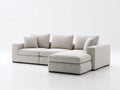 Canapé d'angle - Tissu - 287x165x86 cm - Beige clair - Moderne chaleureux