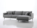 Canapé d'angle - Tissu - 286x168x84 cm - Gris clair - Design contemporain