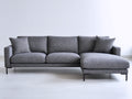 Canapé d'angle - Tissu - 289x165x83 cm - Gris anthracite - Moderne