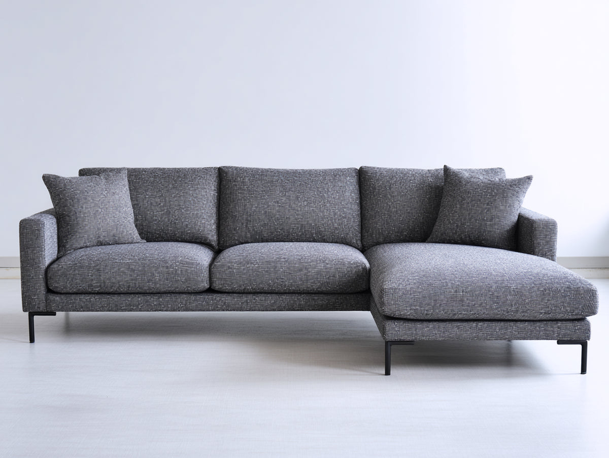 Canapé d'angle - Tissu - 289x165x83 cm - Gris anthracite - Moderne