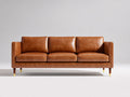 Canapé 3 places - Cuir - 218 x 91 x 85 cm - Cognac - Style moderne élégant