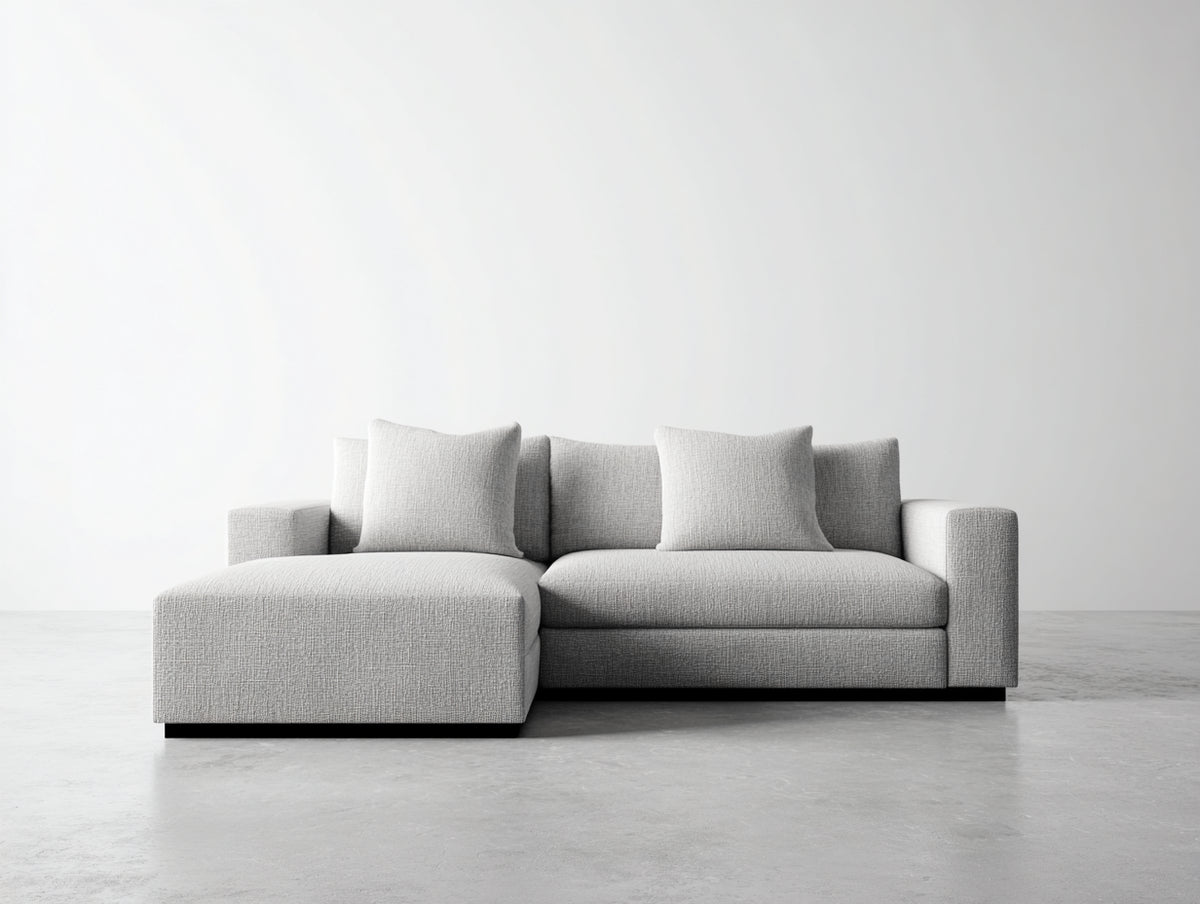 Canapé d'angle - Tissu - 264x156x80 cm - Gris clair - Minimaliste