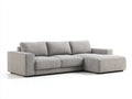 Canapé d'angle - Tissu - 286x166x84 cm - Gris greige - Contemporain