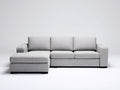 Canapé d'angle - Tissu - 294x169x85 cm - Gris clair - Moderne épuré